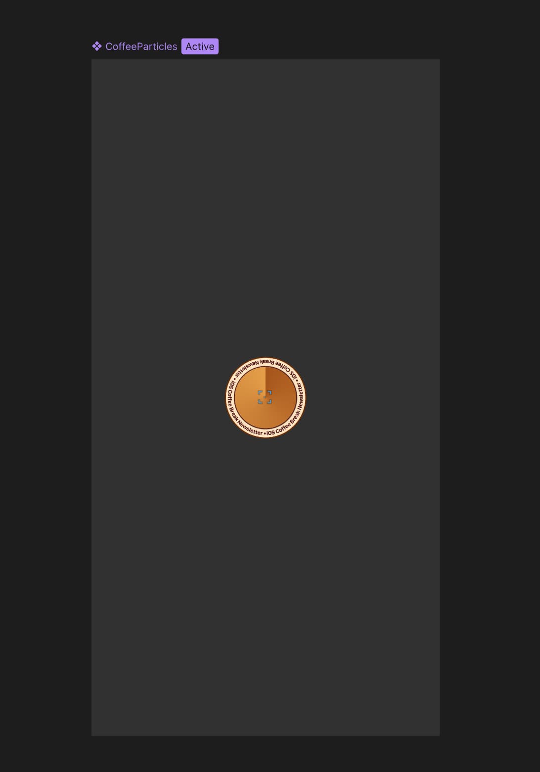 Selecting the Particle artboard.